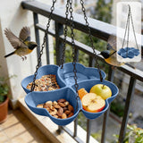 Bird Feeders for Outdoors Hanging Bird Feeder Wild Birds Feeder, Birdfeeders Outside Hanging, Wild Small Large Bowl Feeders for Garden (Diameter 15.7", Hight 1.97") Q_Blue
