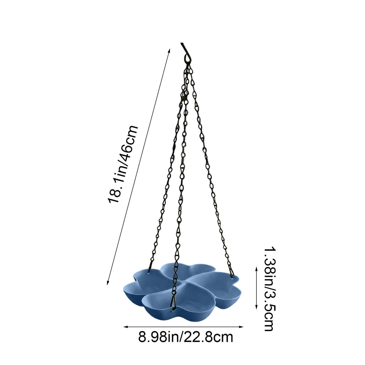 Bird Feeders for Outdoors Hanging Bird Feeder Wild Birds Feeder, Birdfeeders Outside Hanging, Wild Small Large Bowl Feeders for Garden (Diameter 15.7", Hight 1.97") Q_Blue