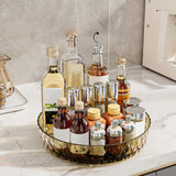 Multipurpose Lazy Susan Organizer - 360 Rotating Spice Rack Turntable for Kitchen Cabinet Storage & Table Top Display Coffee - Front View