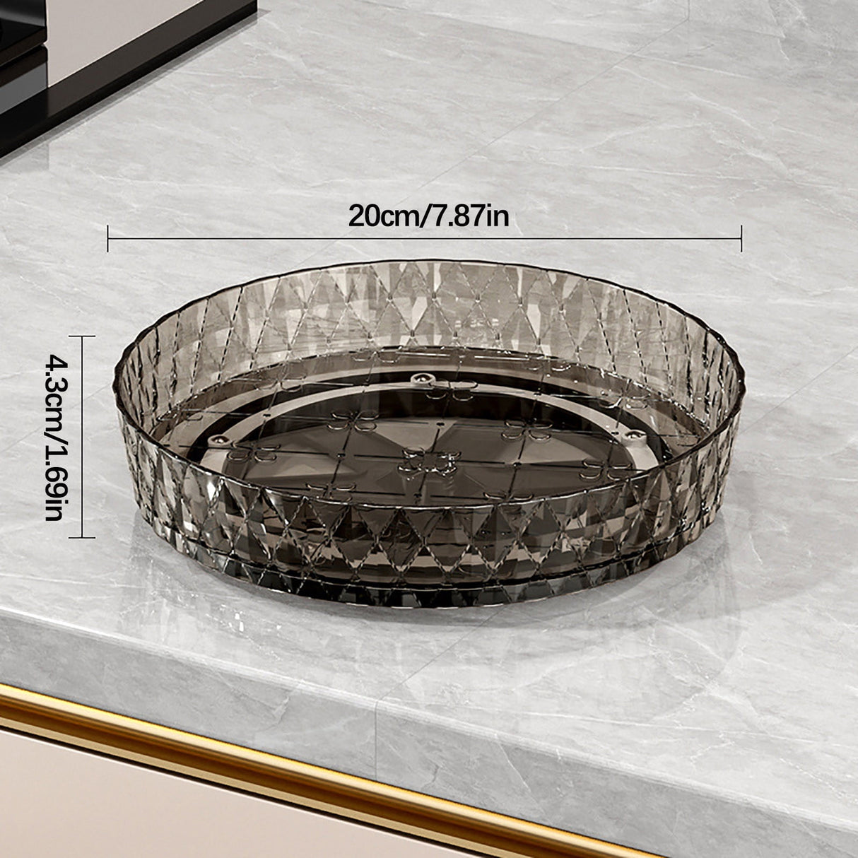 Multipurpose Lazy Susan Organizer - 360 Rotating Spice Rack Turntable for Kitchen Cabinet Storage & Table Top Display Gray