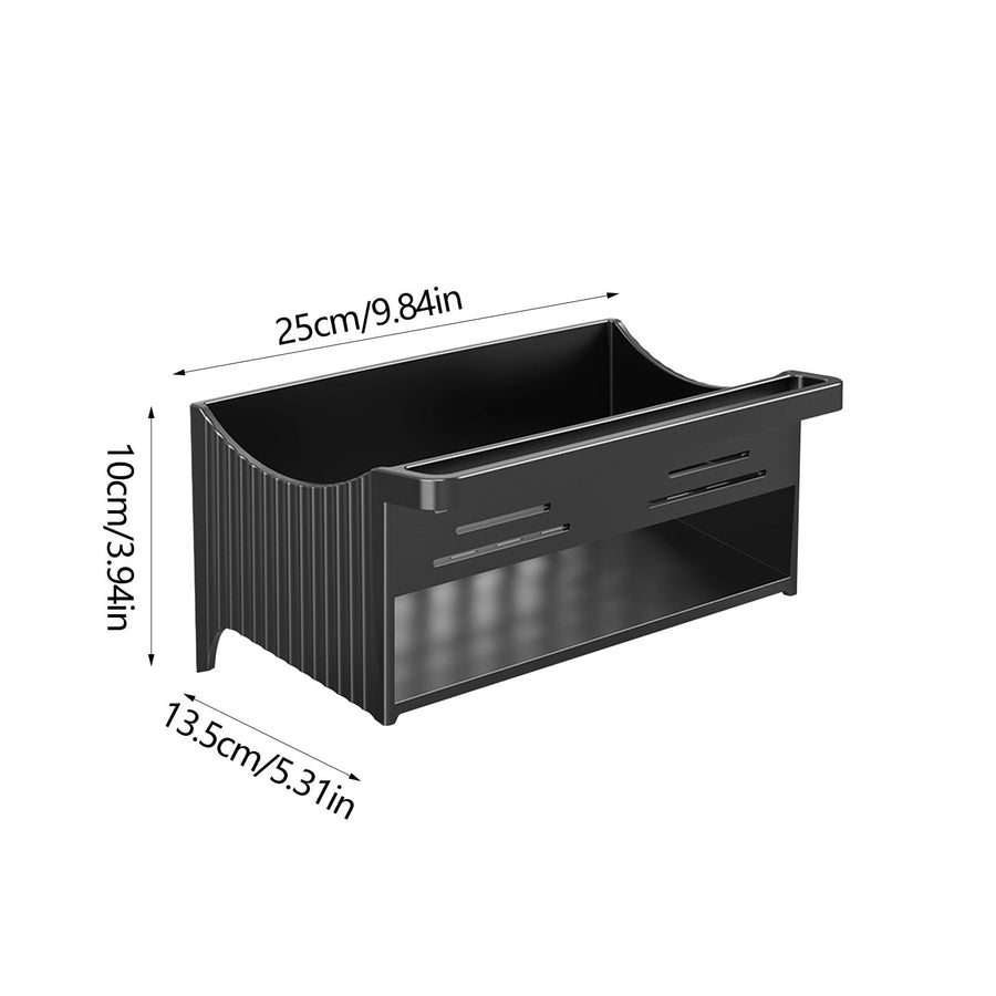 Sponge Holder for Kitchen Sink, Kitchen Sink Organizer Rustproof 304 Stainless Steel Detachable Dishcloth Rack Sink Caddy, Kitchen Sponge Holder Bathroom Organizer Brush Holder Storage XD_#Black