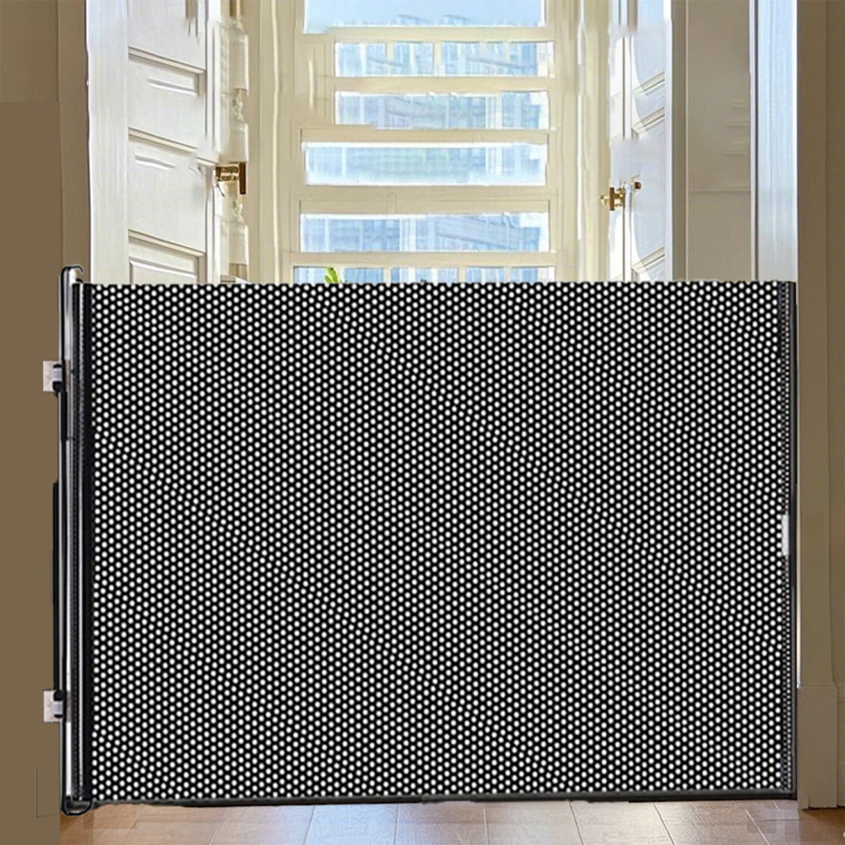 Retractable Baby Gates for Stairs, 50"Wide Dog Gate for Doorways, 16"/20"Tall No-Punch Jumping Proof Pet Fence Safety Essentials for Stairs, Toddler, Dogs, Pets, Indoor Outdoor L