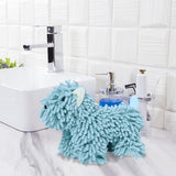 Hangable Towels Cute Dog Hand Towels, Highly Absorbent Kitchen Towels Soft Thicker Hand Towels for Bathroom Funny Cartoon Gifts for Women Kitchen Bathroom Decor, Blue Green - Top-Down View