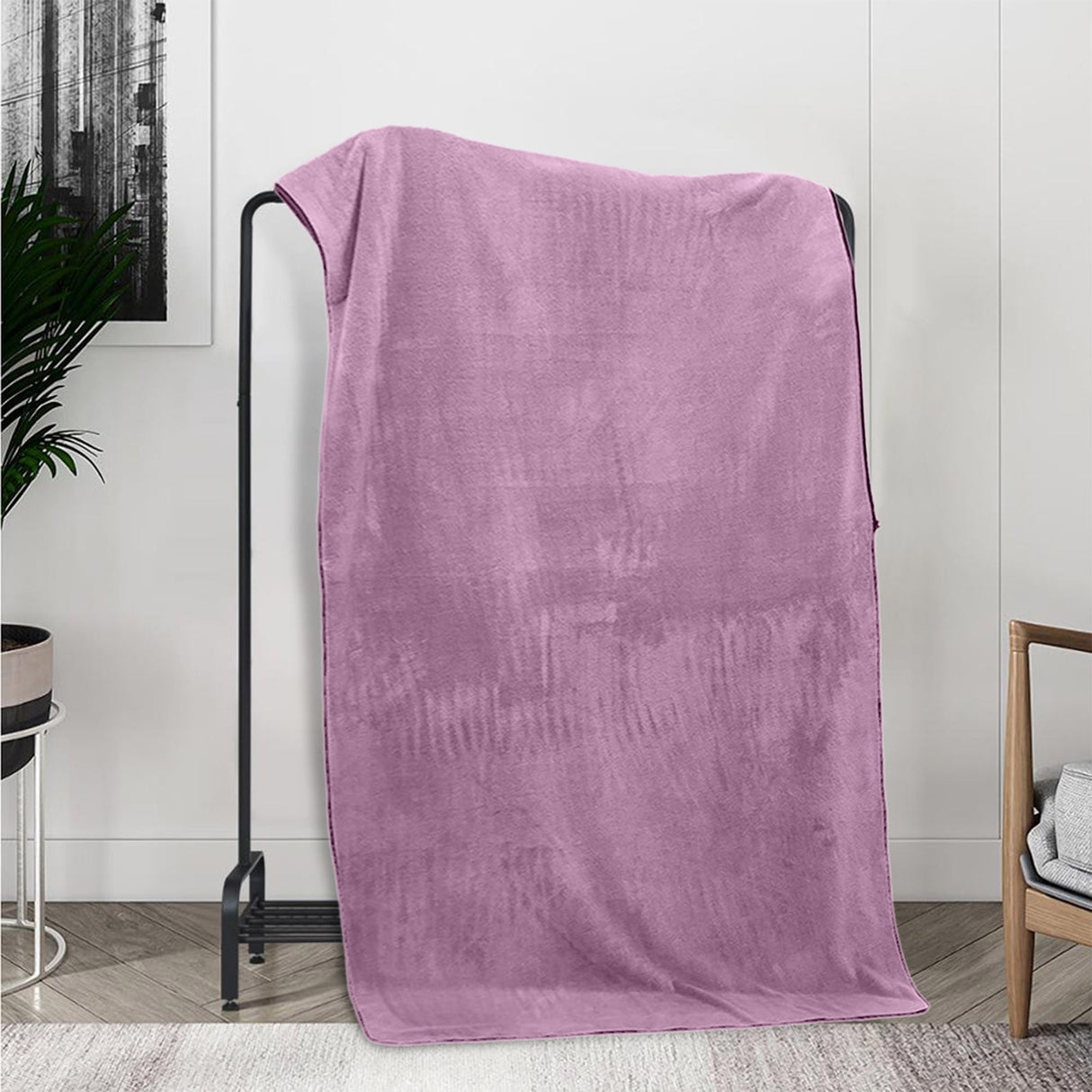 Extra Large Bath Towels, Soft Highly Absorbent Bath Towels Microfiber Velvet Towels Lightweight Quick Drying Towels for Bathroom Beach, Spa, Shower, Hotel-27.5×55.1"-Gray A_#Purple