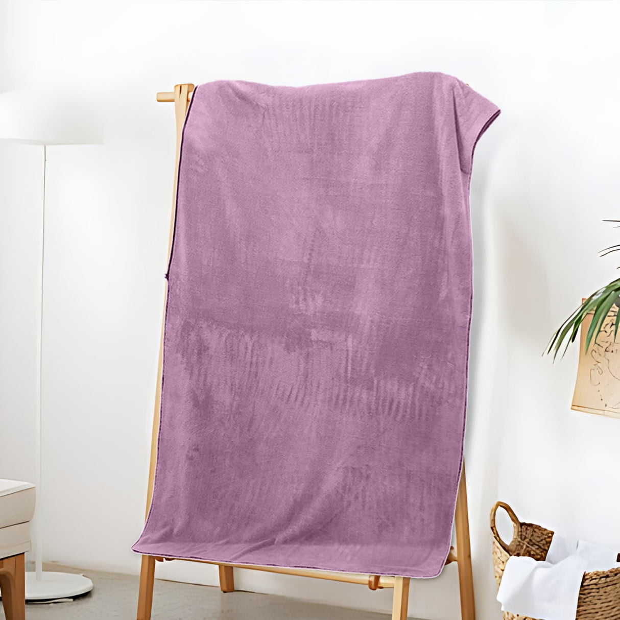 Extra Large Bath Towels, Soft Highly Absorbent Bath Towels Microfiber Velvet Towels Lightweight Quick Drying Towels for Bathroom Beach, Spa, Shower, Hotel-27.5×55.1"-Gray A_#Purple
