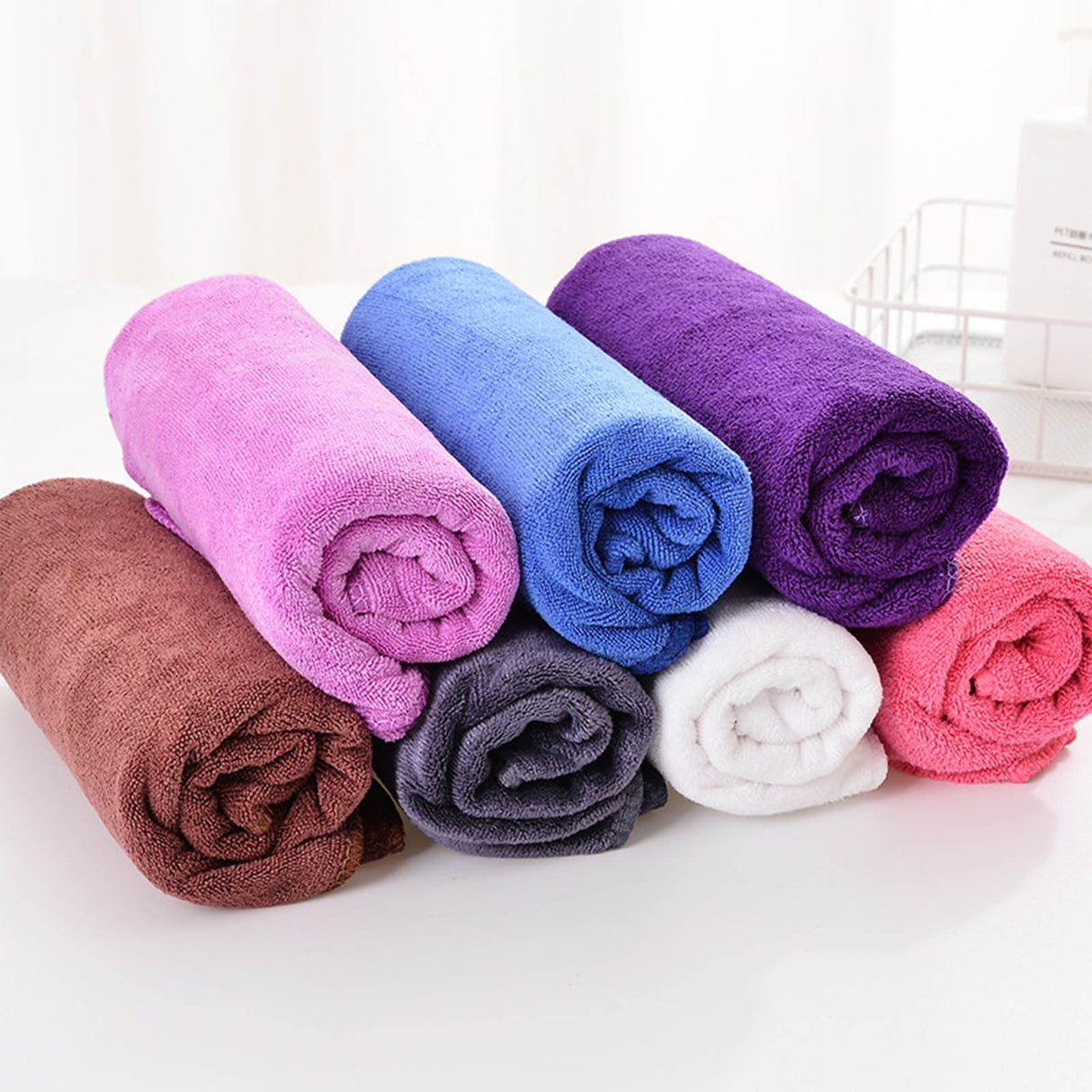 Microfiber Towel 29.5x13.8", 2 PACK Soft Lightweight Bath Towels Quick-Drying Towels Highly Absorbent Wash Cloths, Towels for Bathroom, Body, Gym, Shower, Hotel(White) A_#Hot Pink【2pcs】