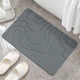 Stone Bath Mat, 16x24" Quick Drying Diatomaceous Earth Bath Mat Super Absorbent Non Slip Stone Bath Mats Washable Rug for Bathroom Floor Kitchen Shower Dark Gray