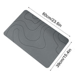Stone Bath Mat, 16x24" Quick Drying Diatomaceous Earth Bath Mat Super Absorbent Non Slip Stone Bath Mats Washable Rug for Bathroom Floor Kitchen Shower Dark Gray