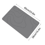 Stone Bath Mat, 16x24" Quick Drying Diatomaceous Earth Bath Mat Super Absorbent Non Slip Stone Bath Mats Washable Rug for Bathroom Floor Kitchen Shower, Dark Gray