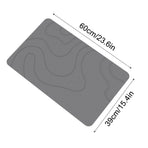 Stone Bath Mat, 16x24" Quick Drying Diatomaceous Earth Bath Mat Super Absorbent Non Slip Stone Bath Mats Washable Rug for Bathroom Floor Kitchen Shower, Dark Gray