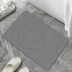Stone Bath Mat, 16x24" Quick Drying Diatomaceous Earth Bath Mat Super Absorbent Non Slip Stone Bath Mats Washable Rug for Bathroom Floor Kitchen Shower, Dark Gray