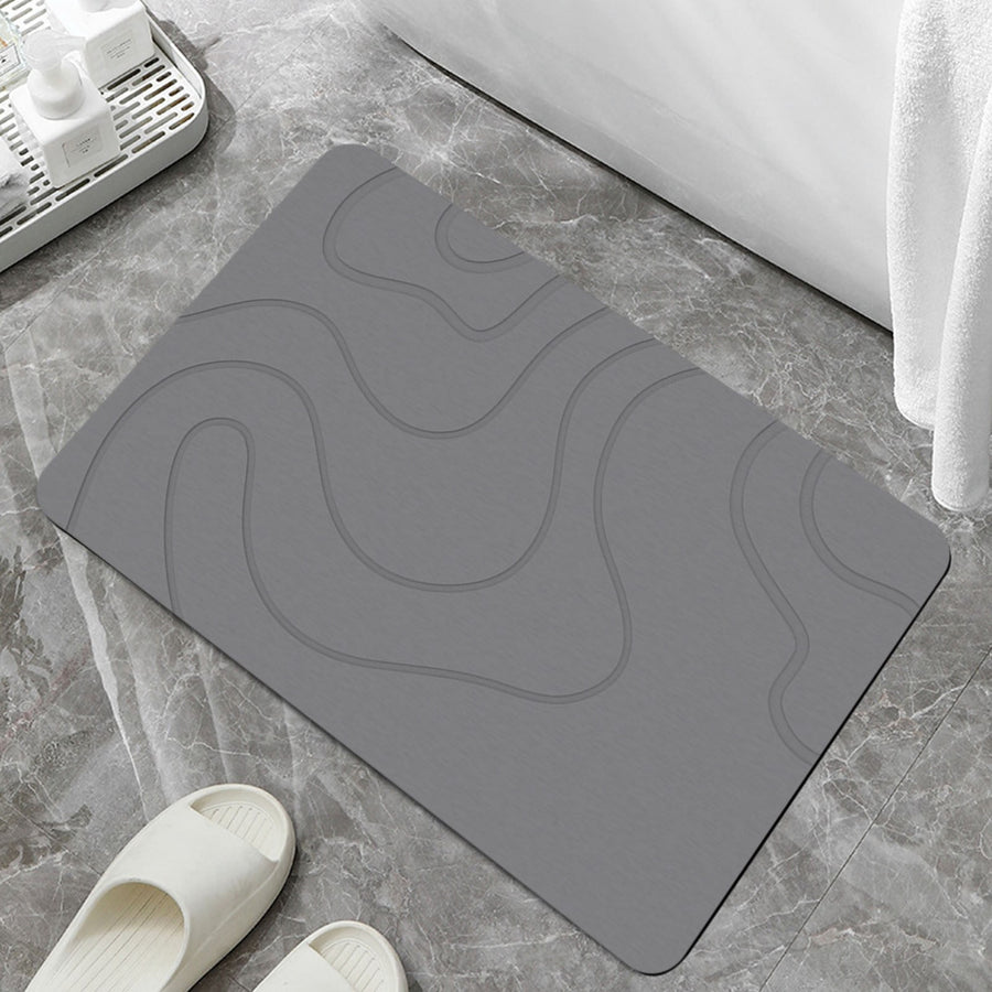 Stone Bath Mat, 16x24" Quick Drying Diatomaceous Earth Bath Mat Super Absorbent Non Slip Stone Bath Mats Washable Rug for Bathroom Floor Kitchen Shower, Dark Gray