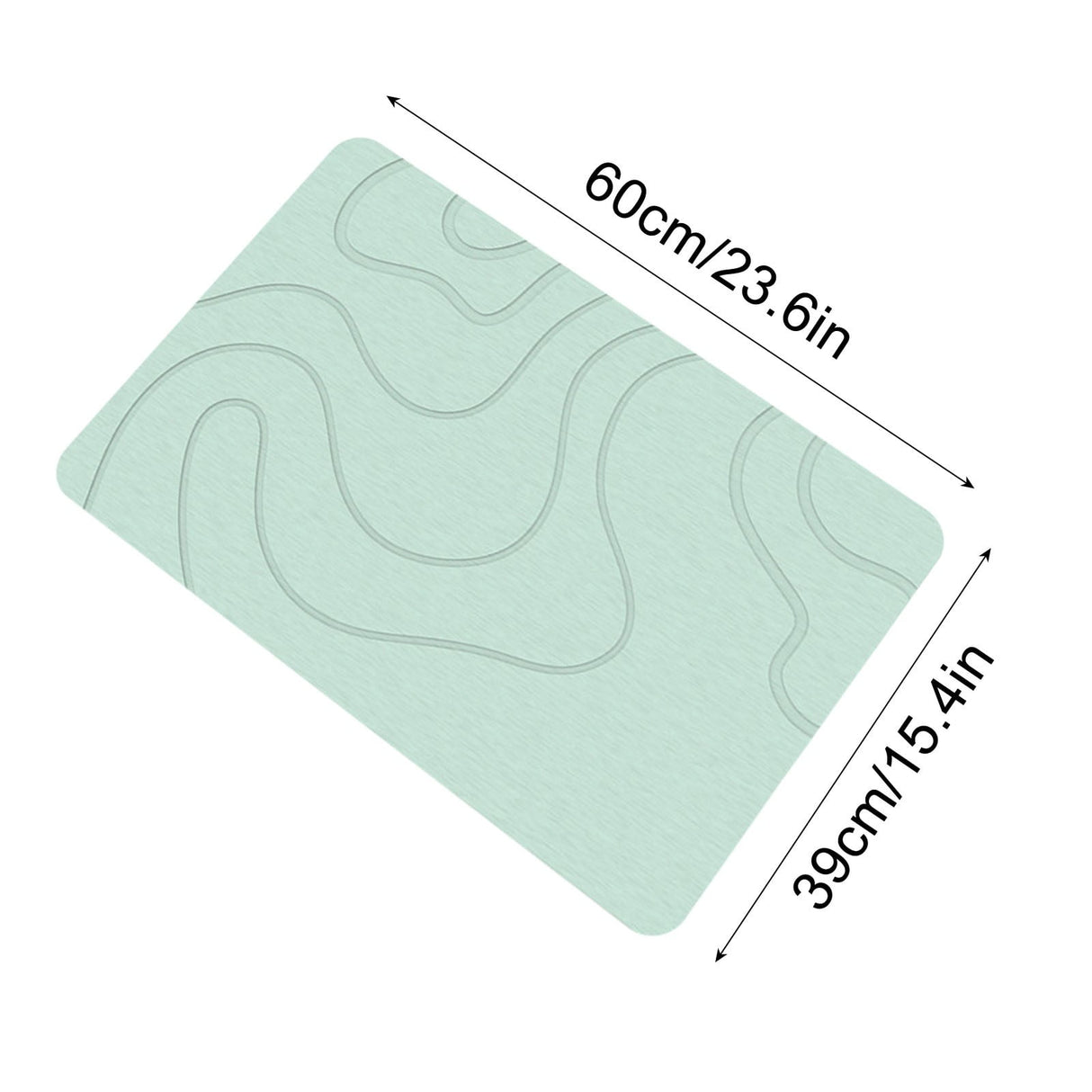 Stone Bath Mat, 16x24" Quick Drying Diatomaceous Earth Bath Mat Super Absorbent Non Slip Stone Bath Mats Washable Rug for Bathroom Floor Kitchen Shower, Dark Gray Green