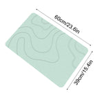 Stone Bath Mat, 16x24" Quick Drying Diatomaceous Earth Bath Mat Super Absorbent Non Slip Stone Bath Mats Washable Rug for Bathroom Floor Kitchen Shower, Dark Gray Green