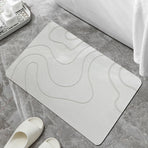 Stone Bath Mat, 16x24" Quick Drying Diatomaceous Earth Bath Mat Super Absorbent Non Slip Stone Bath Mats Washable Rug for Bathroom Floor Kitchen Shower, Dark Gray White