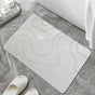 Stone Bath Mat, 16x24" Quick Drying Diatomaceous Earth Bath Mat Super Absorbent Non Slip Stone Bath Mats Washable Rug for Bathroom Floor Kitchen Shower, Dark Gray White
