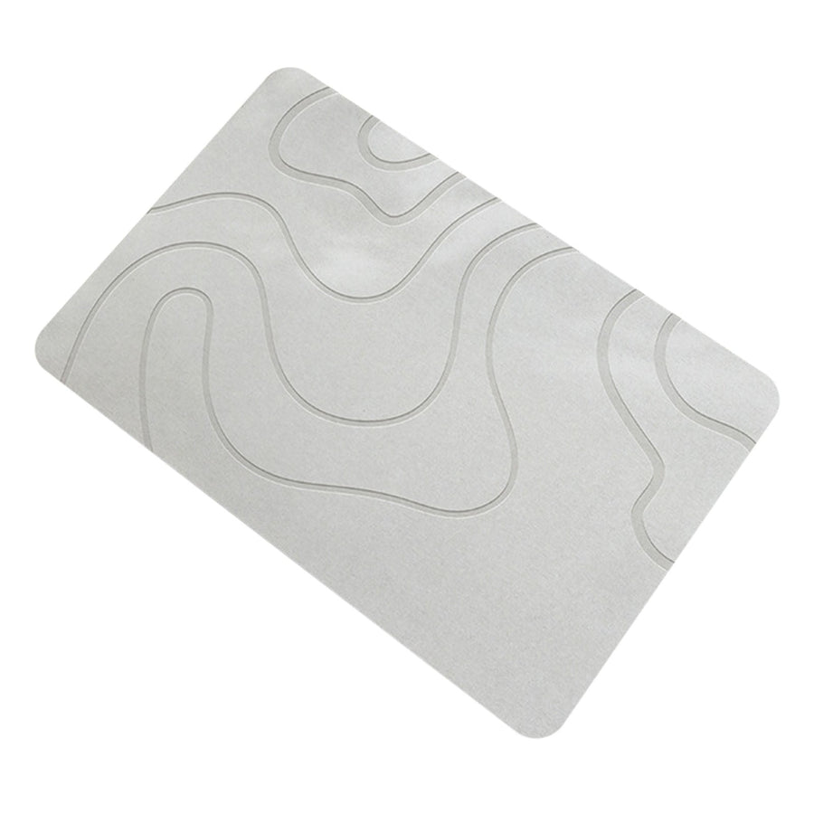 Stone Bath Mat, 16x24" Quick Drying Diatomaceous Earth Bath Mat Super Absorbent Non Slip Stone Bath Mats Washable Rug for Bathroom Floor Kitchen Shower, Dark Gray White