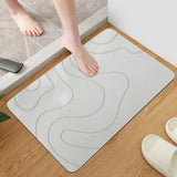 Stone Bath Mat, 16x24" Quick Drying Diatomaceous Earth Bath Mat Super Absorbent Non Slip Stone Bath Mats Washable Rug for Bathroom Floor Kitchen Shower, Dark Gray White