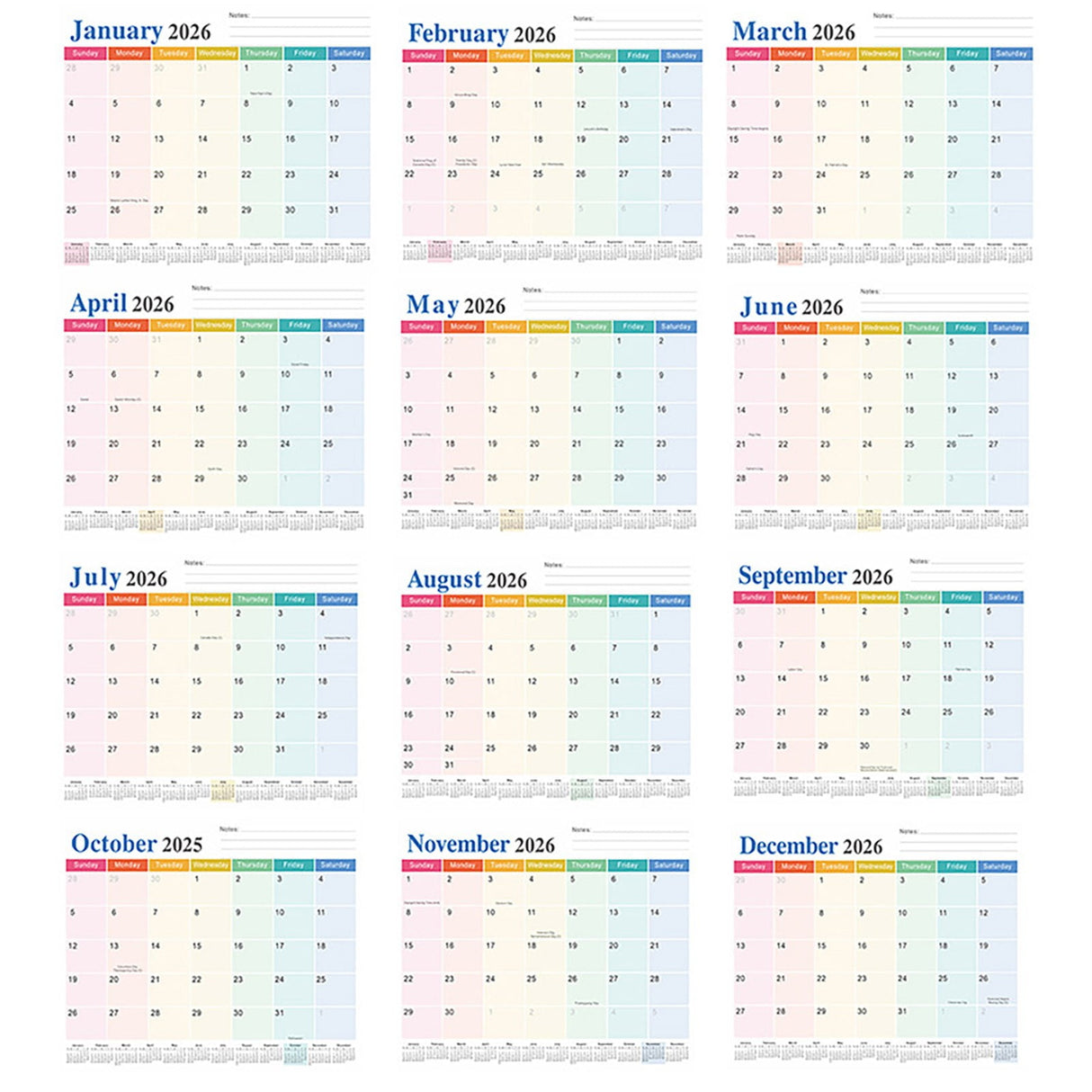 Magnetic Calendar for Refrigerator 2026-2027, 12x10" 18 Month Runs Monthly Fridge Calendar Magnet from Jan 2026 to Jun 2027 for Home School Office B