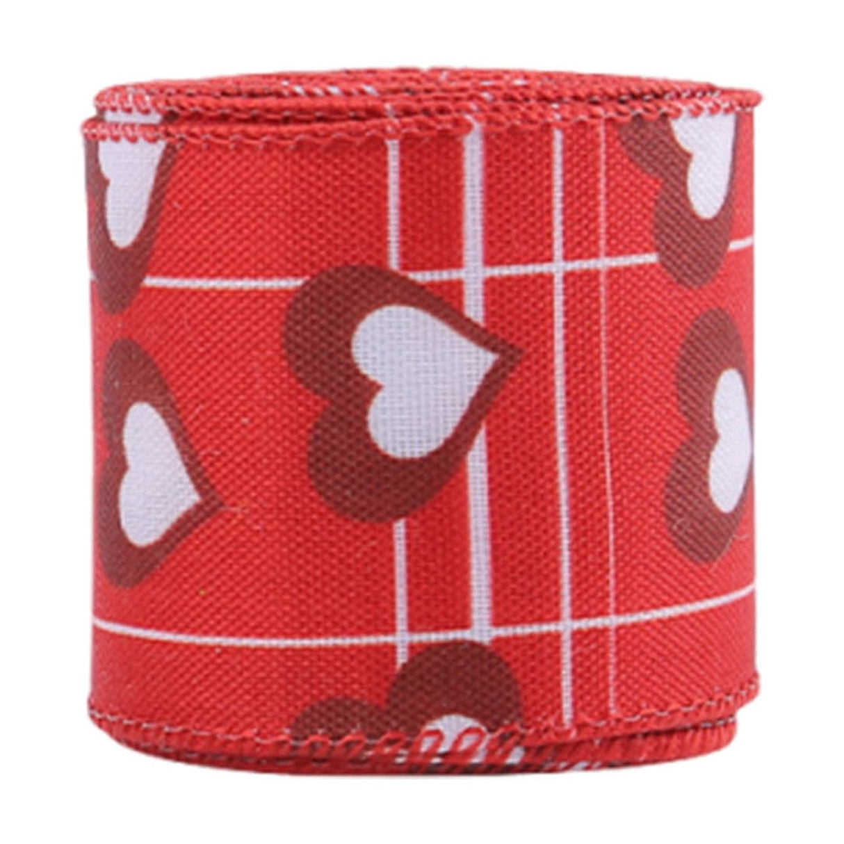 Valentine Wired Ribbon Heart Love Themed Fabric Ribbons for Gifts Wrapping Crafts Wreath Bow Decorations C