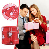 Valentine Wired Ribbon Heart Love Themed Fabric Ribbons for Gifts Wrapping Crafts Wreath Bow Decorations C - Rear View