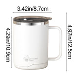 Insulated Coffee Mug, 20oz Stainless Steel Tumbler with Slider Lid Travel Coffee Cups with Handle for Camping Office Home, Blue White - Side View