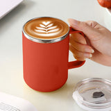 Insulated Coffee Mug, 20oz Stainless Steel Tumbler with Slider Lid Travel Coffee Cups with Handle for Camping Office Home,Y_#Red