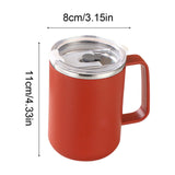 Insulated Coffee Mug, 20oz Stainless Steel Tumbler with Slider Lid Travel Coffee Cups with Handle for Camping Office Home,Y_#Red - Side View