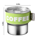 Insulated Coffee Mug, 20oz Stainless Steel Tumbler with Slider Lid Travel Coffee Cups with Handle for Camping Office Home,ZA_#Green