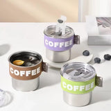 Insulated Coffee Mug, 20oz Stainless Steel Tumbler with Slider Lid Travel Coffee Cups with Handle for Camping Office Home,ZA_#Green - Extra Image