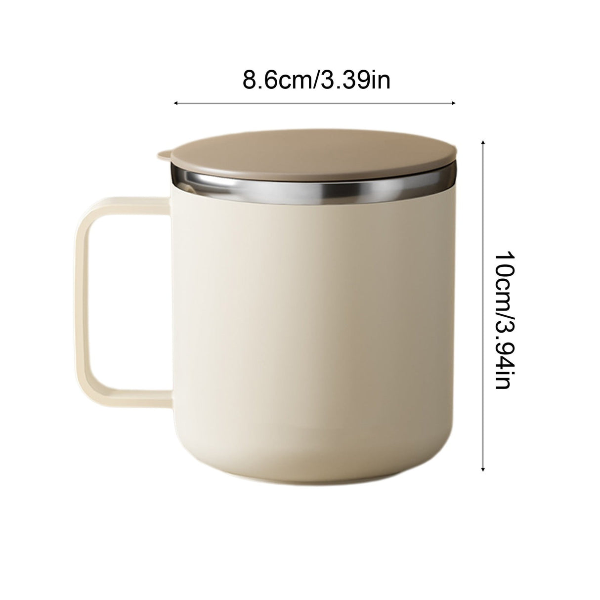 Insulated Coffee Mug, 20oz Stainless Steel Tumbler with Slider Lid Travel Coffee Cups with Handle for Camping Office Home,ZB_#Beige