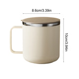 Insulated Coffee Mug, 20oz Stainless Steel Tumbler with Slider Lid Travel Coffee Cups with Handle for Camping Office Home,ZB_#Beige