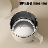 Insulated Coffee Mug, 20oz Stainless Steel Tumbler with Slider Lid Travel Coffee Cups with Handle for Camping Office Home,ZB_#Beige - Top-Down View