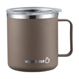Insulated Coffee Mug, 20oz Stainless Steel Tumbler with Slider Lid Travel Coffee Cups with Handle for Camping Office Home,ZC_#Khaki
