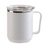Insulated Coffee Mug, 20oz Stainless Steel Tumbler with Slider Lid Travel Coffee Cups with Handle for Camping Office Home,ZF_#White