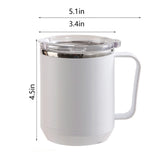 Insulated Coffee Mug, 20oz Stainless Steel Tumbler with Slider Lid Travel Coffee Cups with Handle for Camping Office Home,ZF_#White