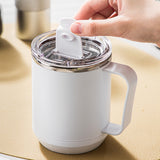 Insulated Coffee Mug, 20oz Stainless Steel Tumbler with Slider Lid Travel Coffee Cups with Handle for Camping Office Home,ZF_#White - Top-Down View