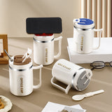 Insulated Coffee Mug, 20oz Stainless Steel Tumbler with Slider Lid Travel Coffee Cups with Handle for Camping Office Home,ZG_#Coffee
