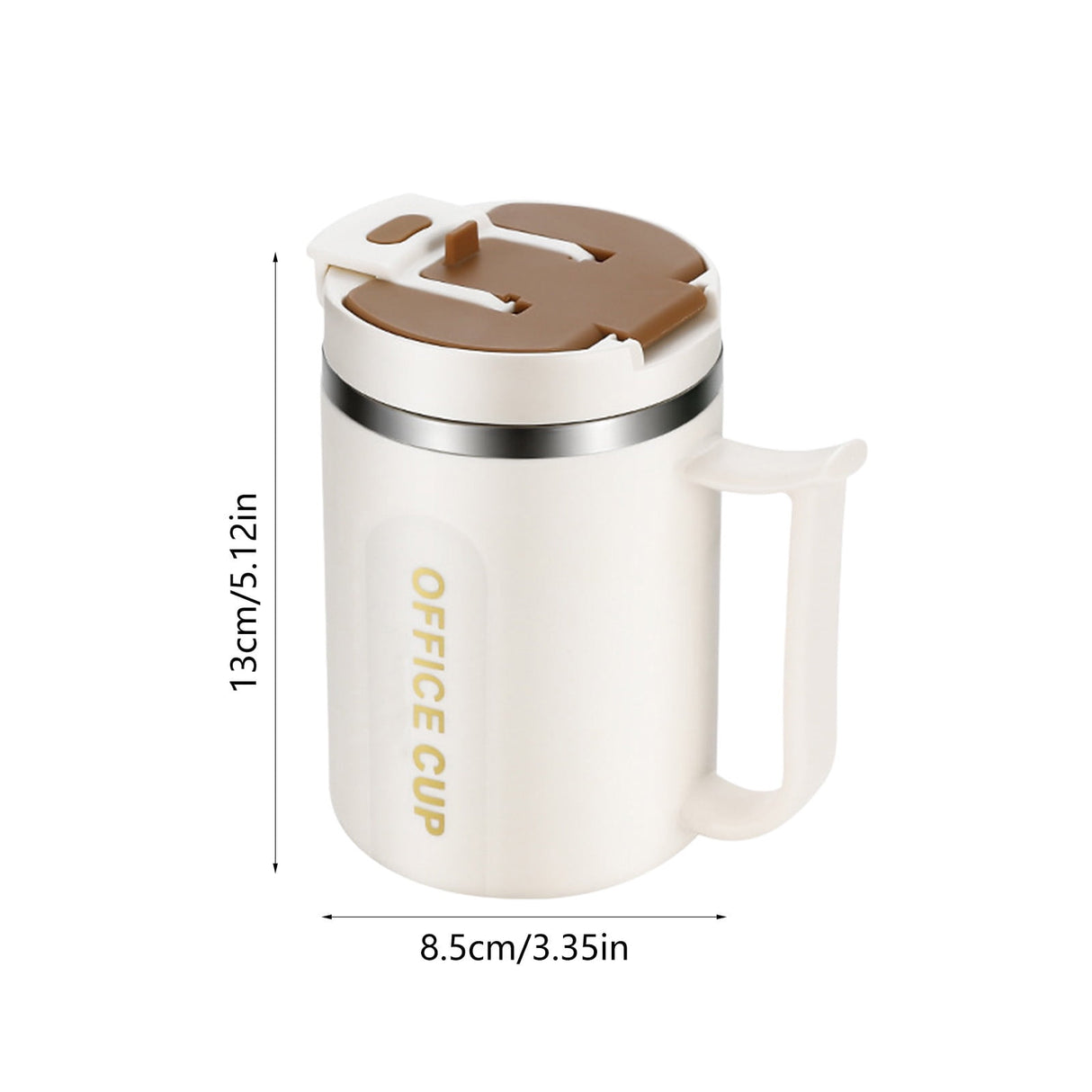 Insulated Coffee Mug, 20oz Stainless Steel Tumbler with Slider Lid Travel Coffee Cups with Handle for Camping Office Home,ZG_#Coffee