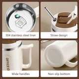 Insulated Coffee Mug, 20oz Stainless Steel Tumbler with Slider Lid Travel Coffee Cups with Handle for Camping Office Home,ZG_#Coffee