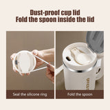 Insulated Coffee Mug, 20oz Stainless Steel Tumbler with Slider Lid Travel Coffee Cups with Handle for Camping Office Home,ZG_#Gray