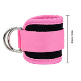 Adjustable Polyester Ankle Straps for Cable Machine Kickbacks (2 Pack) Pink