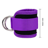 Adjustable Polyester Ankle Straps for Cable Machine Kickbacks (2 Pack) purple