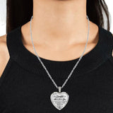 To My Daughter Stainless Steel Necklace Heart Lettering Peach Heart Pendant Necklace Jewelry Gifts for Daughter Silver