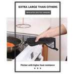 4 Pack Pot Holders for Kitchen Heat Resistant Pot Holders Sets Oven Hot Pads Terry Cloth Pot Holders for Cooking Baking(7"x 7",GRAY) 7" x 7" BLACK