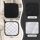 4 Pack Pot Holders for Kitchen Heat Resistant Pot Holders Sets Oven Hot Pads Terry Cloth Pot Holders for Cooking Baking(7"x 7",GRAY) 7" x 7" PURPLE