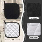 4 Pack Pot Holders for Kitchen Heat Resistant Pot Holders Sets Oven Hot Pads Terry Cloth Pot Holders for Cooking Baking(7"x 7",GRAY) 7" x 7" PURPLE