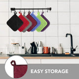 4 Pack Pot Holders for Kitchen Heat Resistant Pot Holders Sets Oven Hot Pads Terry Cloth Pot Holders for Cooking Baking(7
