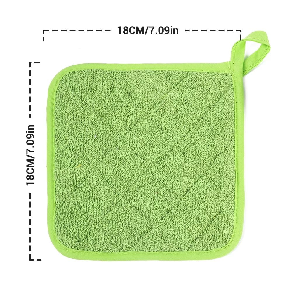 4 Pack Pot Holders for Kitchen Heat Resistant Pot Holders Sets Oven Hot Pads Terry Cloth Pot Holders for Cooking Baking(7"x 7",GRAY) 7" x 7" PURPLE