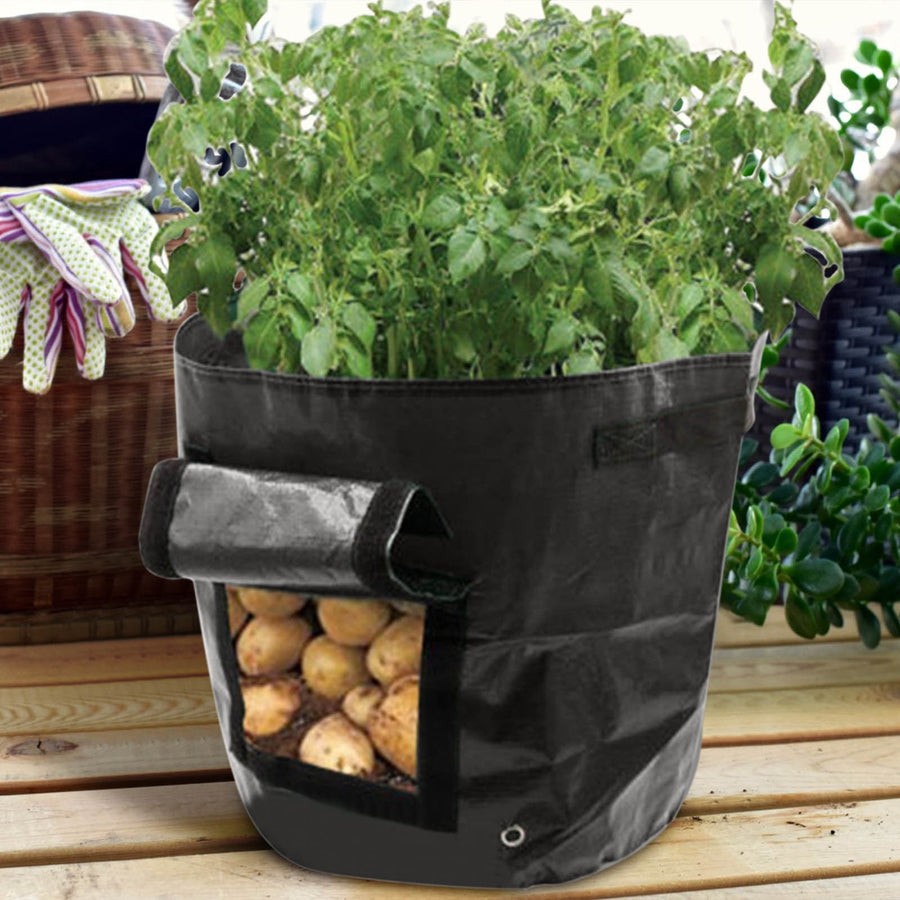 34x35cm Potato Grow Bag with Side Window & Handles 14" x 20" Orange#4